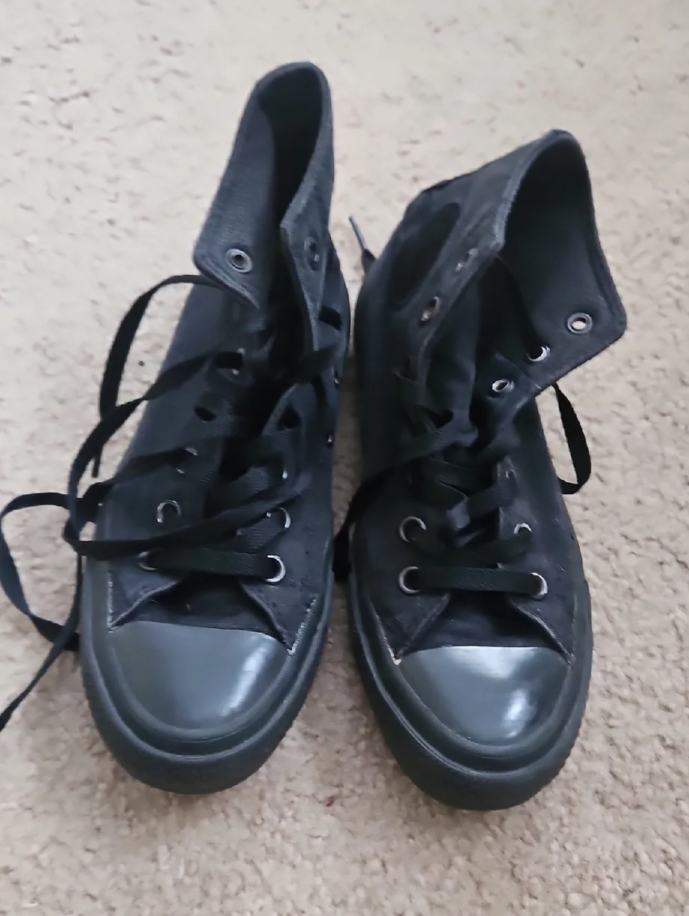 Converse High-Top Canvas Sneakers in Black